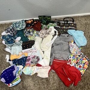 Cloth Diaper Lot Covers AIO Pockets Fitteds Wet Bags Bamboo Hemp Cotton Inserts